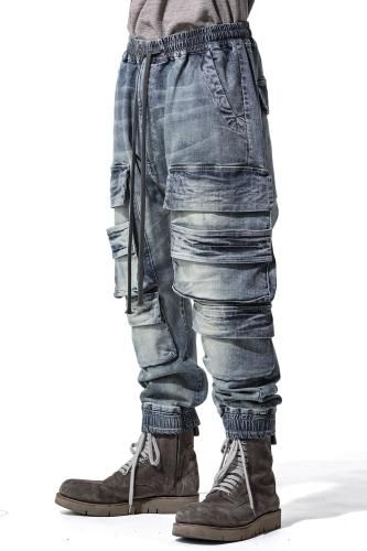 ファミリア　デニム　傘　新品未使用 A.F ARTEFACT Stretch Denim Sarouel Easy