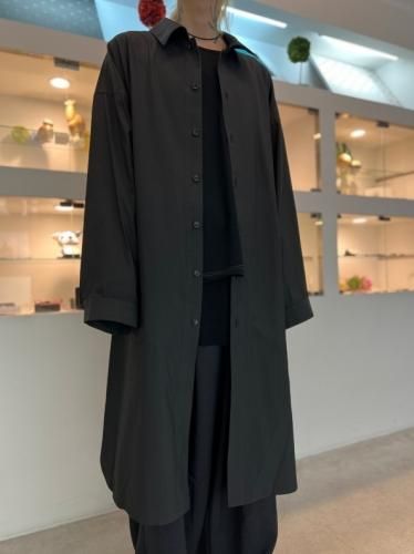 my beautiful landlet / GABERDINE LONG SHIRT COAT / BLACK - LAD