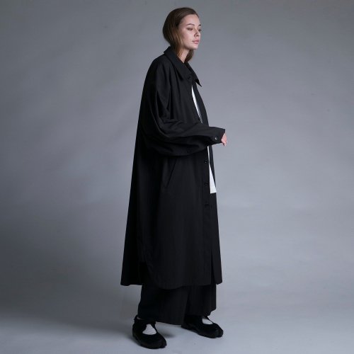 my beautiful landlet / GABERDINE LONG SHIRT COAT / BLACK - LAD