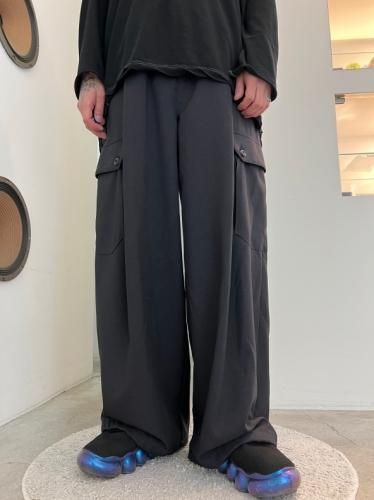 VOAAOV / GABERDINE Wide Cargo Pants / CHARCOAL - LAD MUSICIAN・A.F