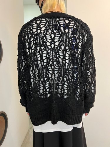 LAD MUSICIAN / TAPE YARN LACE KNIT CARDIGAN / BLACK - LAD MUSICIAN ...