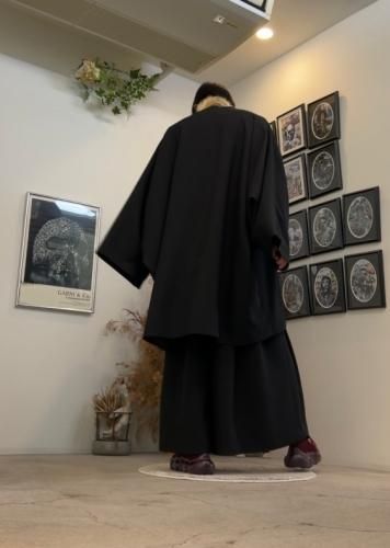 LAD MUSICIAN / POLYESTER TROPICAL 2TUCK WIDE FLARE ANKLE / BLACK