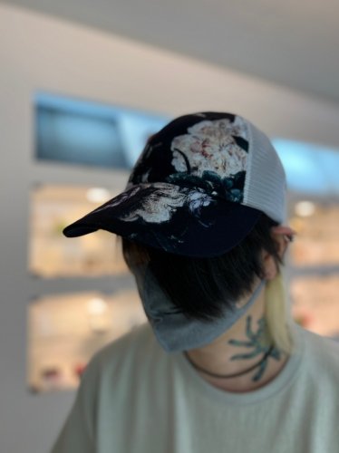 LAD MUSICIAN / PAINT FLOWER MESH CAP / DARK NAVY - LAD MUSICIAN