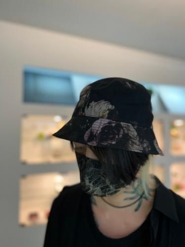 LAD MUSICIAN / PAINT FLOWER BUCKET HAT / BLACK - LAD MUSICIAN・A.F