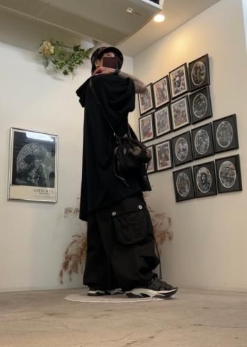 LAD MUSICIAN / PAINT FLOWER BUCKET HAT / BLACK - LAD