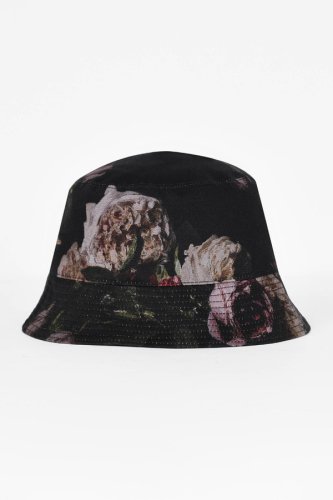 LAD MUSICIAN / PAINT FLOWER BUCKET HAT / BLACK - LAD MUSICIAN・A.F