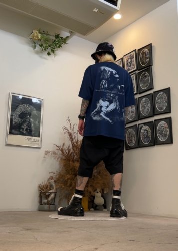 LAD MUSICIAN / PAINT FLOWER BUCKET HAT / DARK NAVY - LAD MUSICIAN