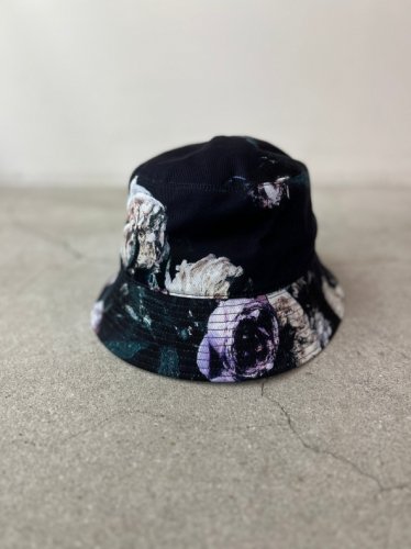 LAD MUSICIAN / PAINT FLOWER BUCKET HAT / DARK NAVY - LAD