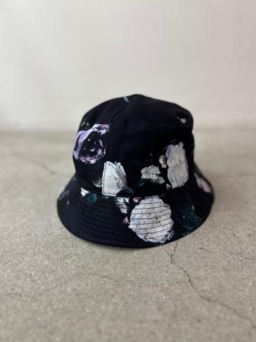 LAD MUSICIAN / PAINT FLOWER BUCKET HAT / DARK NAVY - LAD MUSICIAN