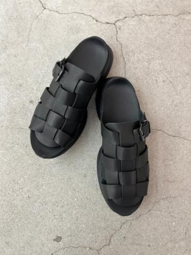 PSYCHO-LAB Folie à deux Boy's 黒Lサイズ LAD MUSICIAN / GURKHA SANDAL / BLACK×BLACK - LAD MUSICIAN