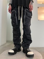 A.F ARTEFACT / Vintage Dyed Zip Long Pants / Black