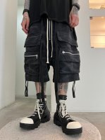 A.F ARTEFACT / Vintage Dyed Zip Shorts / Black