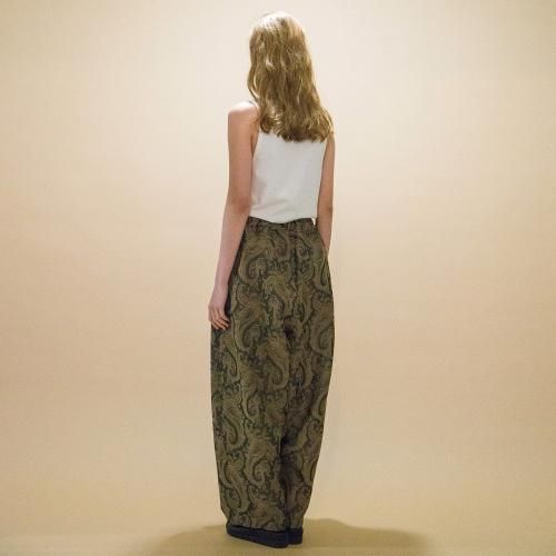 my beautiful landlet / PAISLEY PATTERN JACQUARD EASY WIDE PANTS