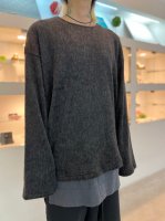 WIZZARD / SHAGGY WOOL CREW NECK / CHARCOAL