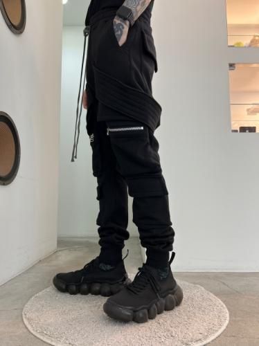 A.F ARTEFACT / Belt Cargo Sweat Sarouel Pants / Black - LAD