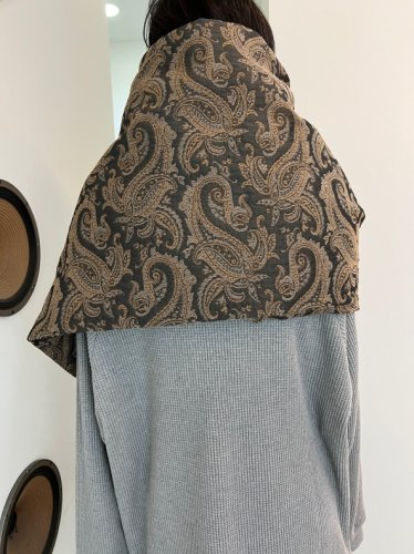 my beautiful landlet / PAISLEY PATTERN JACQUARD DOWN STOLE / BEIGE