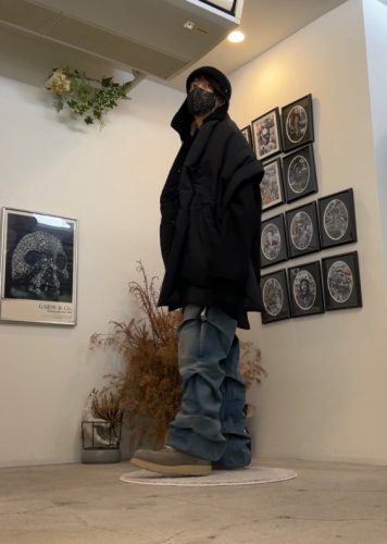 VOAAOV / KAWADA DOWN×RIPSTOP NYLON TAFFTA Down Stole / BLACK - LAD