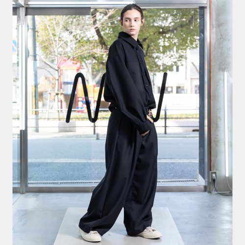 VOAAOV / BISHU WOOL ONI SURGE Tuck Wide Pants / BLACK - LAD