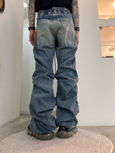 A.F ARTEFACT / Denim Tuck Slim Baggy Pants / Indigo Blue