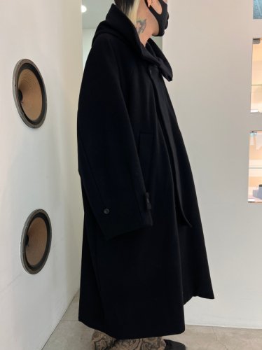 VOAAOV / S100 WOOL PILE Hoodie Long Coat / BLACK - LAD MUSICIAN