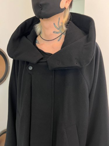 VOAAOV / S100 WOOL PILE Hoodie Long Coat / BLACK - LAD MUSICIAN