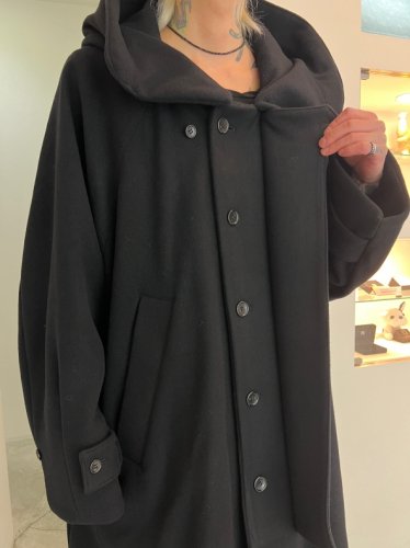 VOAAOV / S100 WOOL PILE Hoodie Long Coat / BLACK - LAD MUSICIAN