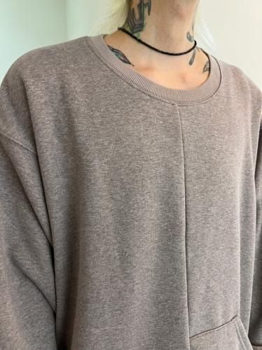 A.F ARTEFACT / Bomber Heat Asymmetry Crew Neck / Brown - LAD