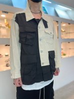 <img class='new_mark_img1' src='https://img.shop-pro.jp/img/new/icons34.gif' style='border:none;display:inline;margin:0px;padding:0px;width:auto;' />WIZZARD / WASHED DOCKING DENIM ARMY JACKET / OFF WHITE×BLACK