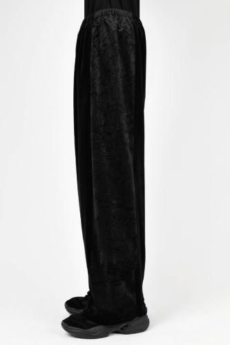 LAD MUSICIAN / T/C VELOUR 2TUCK TRACK PANTS / BLACK - LAD