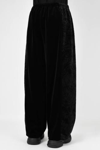 LAD MUSICIAN / T/C VELOUR 2TUCK TRACK PANTS / BLACK - LAD MUSICIAN