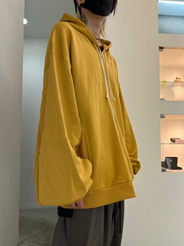 my beautiful landlet / HEAVY FRENCH TERRY ZIP HOODIE / YELLOW 