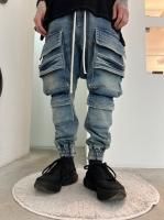 af artefact サルエルカーゴパンツ　デニム A.F ARTEFACT - Indigo Denim Cargo Sarouel Skinny