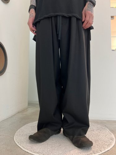 my beautiful landlet / SUPER 120's WOOL WIDE EASY PANTS / BLACK