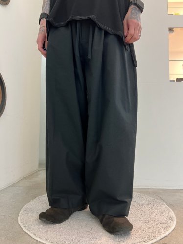 my beautiful landlet / COTTON SILK WIDE EASY PANTS / BLACK