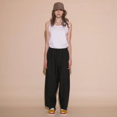 my beautiful landlet / COTTON SILK WIDE EASY PANTS / BLACK - LAD