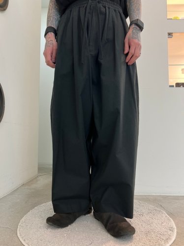 my beautiful landlet / COTTON SILK WIDE EASY PANTS / BLACK - LAD