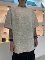 VOAAOV / Tweed Jarsey Oversize T-Shirt / BEIGE