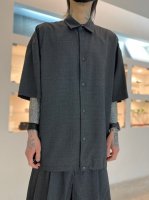 VOAAOV / Chic Tech Short Sleeve Shirt / CHARCOAL CHECK