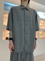 VOAAOV / Chic Tech Short Sleeve Shirt / GRAY CHECK