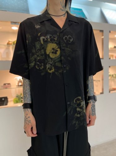 LAD MUSICIAN / DECHINE PANSY SHORT SLEEVE OPEN COLAR SHIRT / BLACK ...