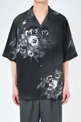 LAD MUSICIAN / DECHINE PANSY SHORT SLEEVE OPEN COLAR SHIRT / GRAY 