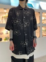 A.F ARTEFACT / Flower Half Sleeve shirts / BlackL.Beige