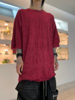 A.F ARTEFACT / Gauze Washer Over Sized Tee / Red