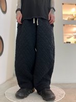 my beautiful landlet / QUILTED JACQUARD WIDE EASY PANTS / BLACK