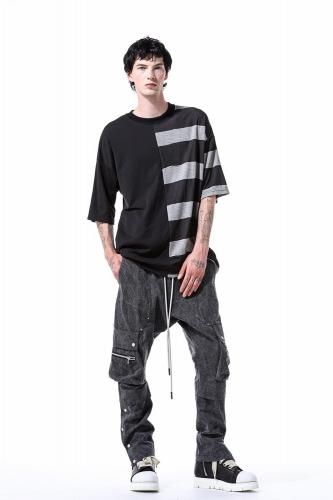 【国内買付】A.F ARTEFACT BOUND ボーダー コンビTシャツ A.F ARTEFACT BOUND BORDER COMBI TEE (BLACK x LIGHT GREY)の