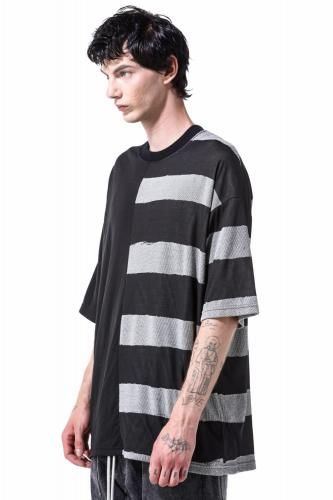 【国内買付】A.F ARTEFACT BOUND ボーダー コンビTシャツ A.F ARTEFACT BOUND BORDER COMBI TEE (BLACK x LIGHT GREY)の
