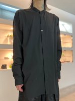 prasthana / SLIT BAND COLLAR SHIRT / BLACKξʼ̿