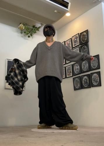 LAD MUSICIAN / ESTER SERGE OVER PANTS / BLACK - LAD MUSICIAN