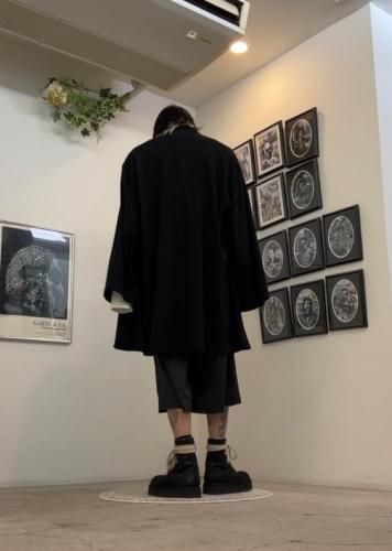 LAD MUSICIAN / 40/50 T-CLOTH KIMONO CARDIGAN / BLACK - LAD