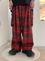 glamb / Check Baggy Cargo Pants / Red